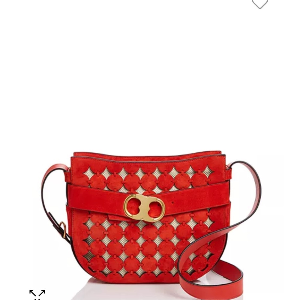 Tory Burch Gemini Cutout Link Suede Bag